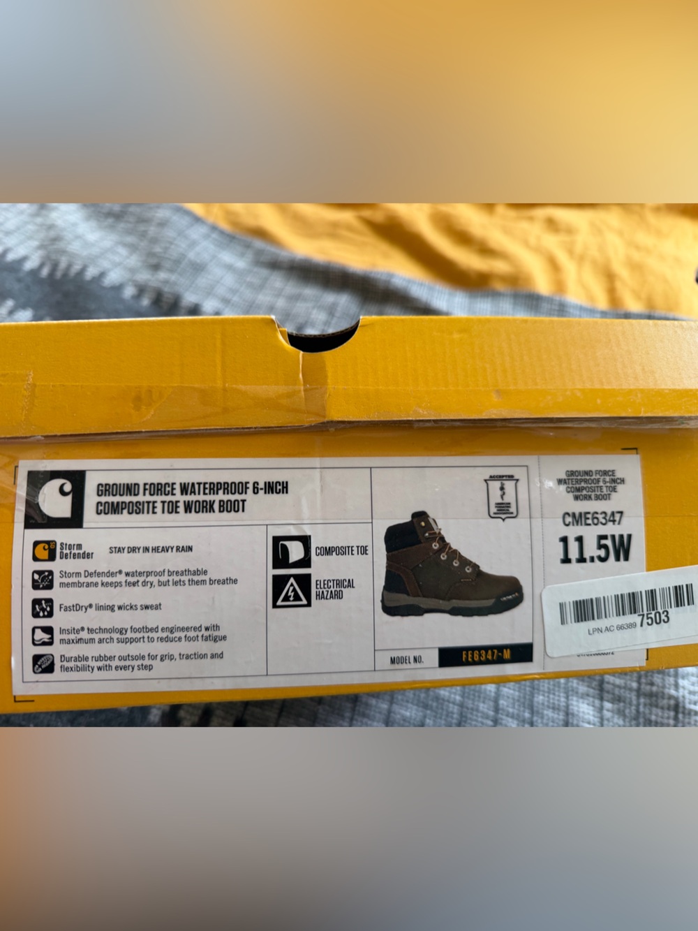 Carhartt Brown and Black Ground Force 6-Inch Waterproof Work Boot